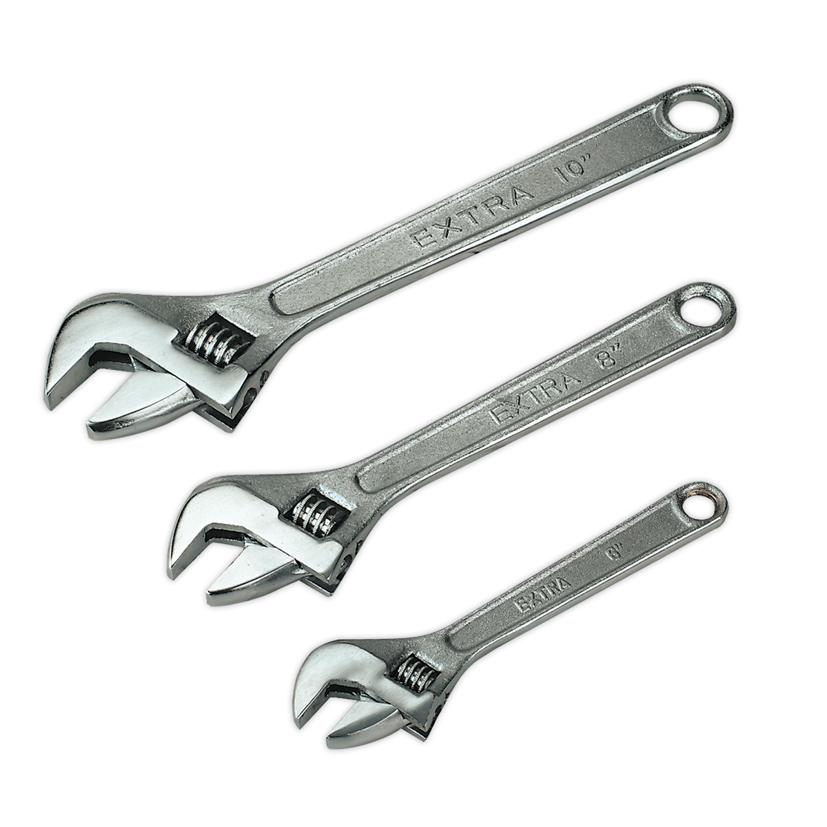 SEALEY - S0448 Adjustable Wrench Set 3pc 150, 200 & 250mm