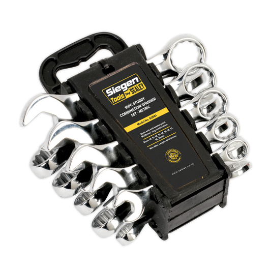 SEALEY - S0561 Combination Spanner Set 10pc Stubby Metric