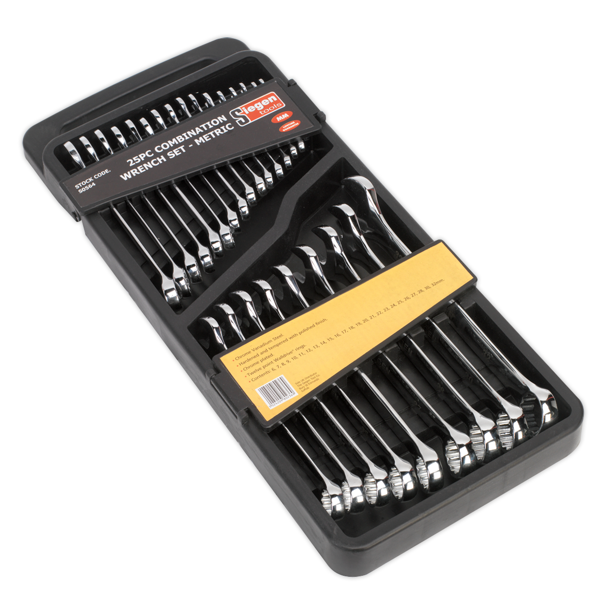 SEALEY - S0564 Combination Spanner Set 25pc Metric