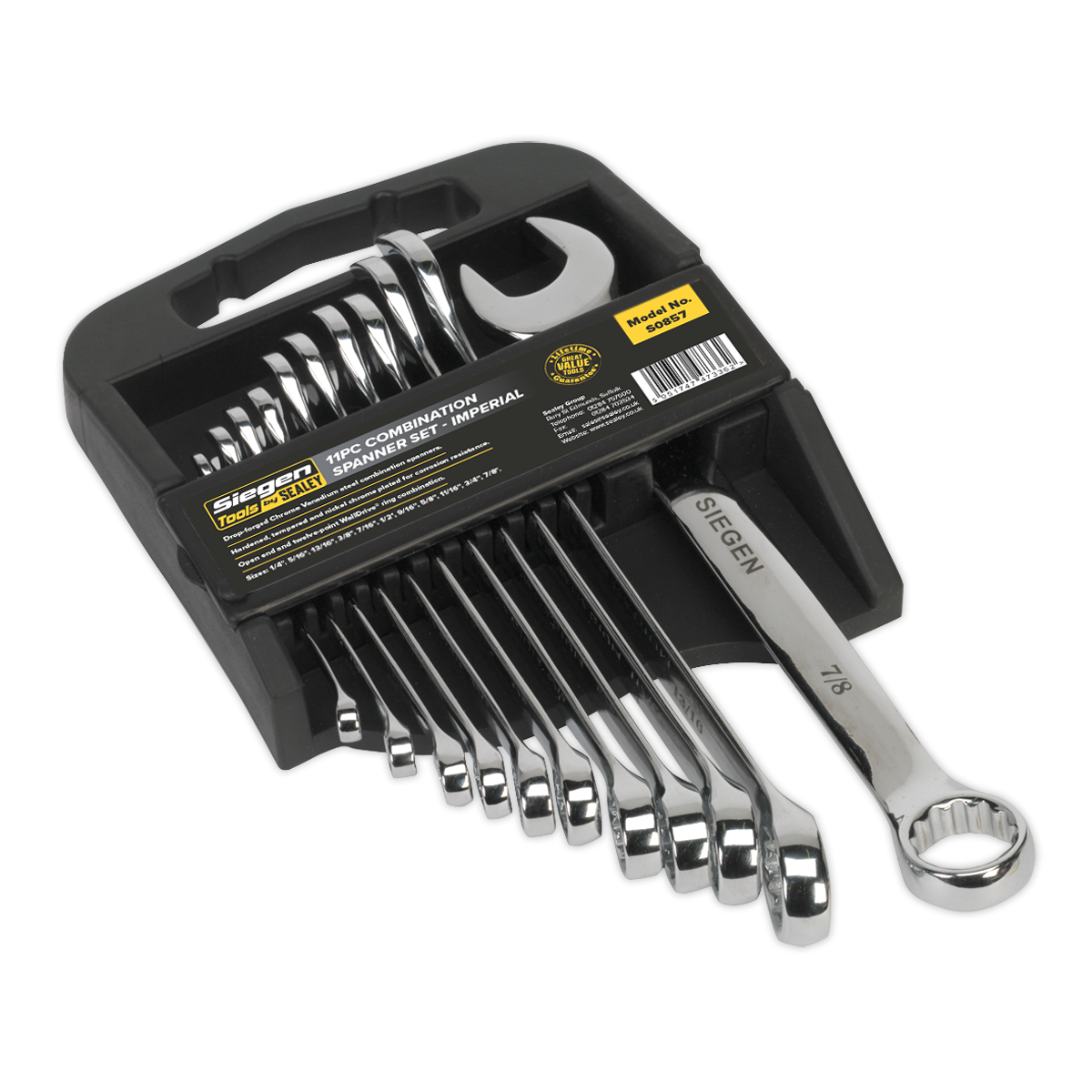 SEALEY - S0857 Combination Spanner Set 11pc Imperial