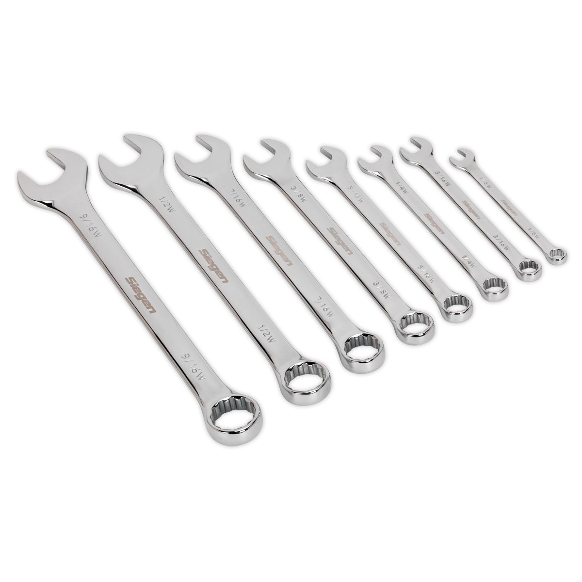 SEALEY - S0870 Combination Spanner Set 8pc Whitworth