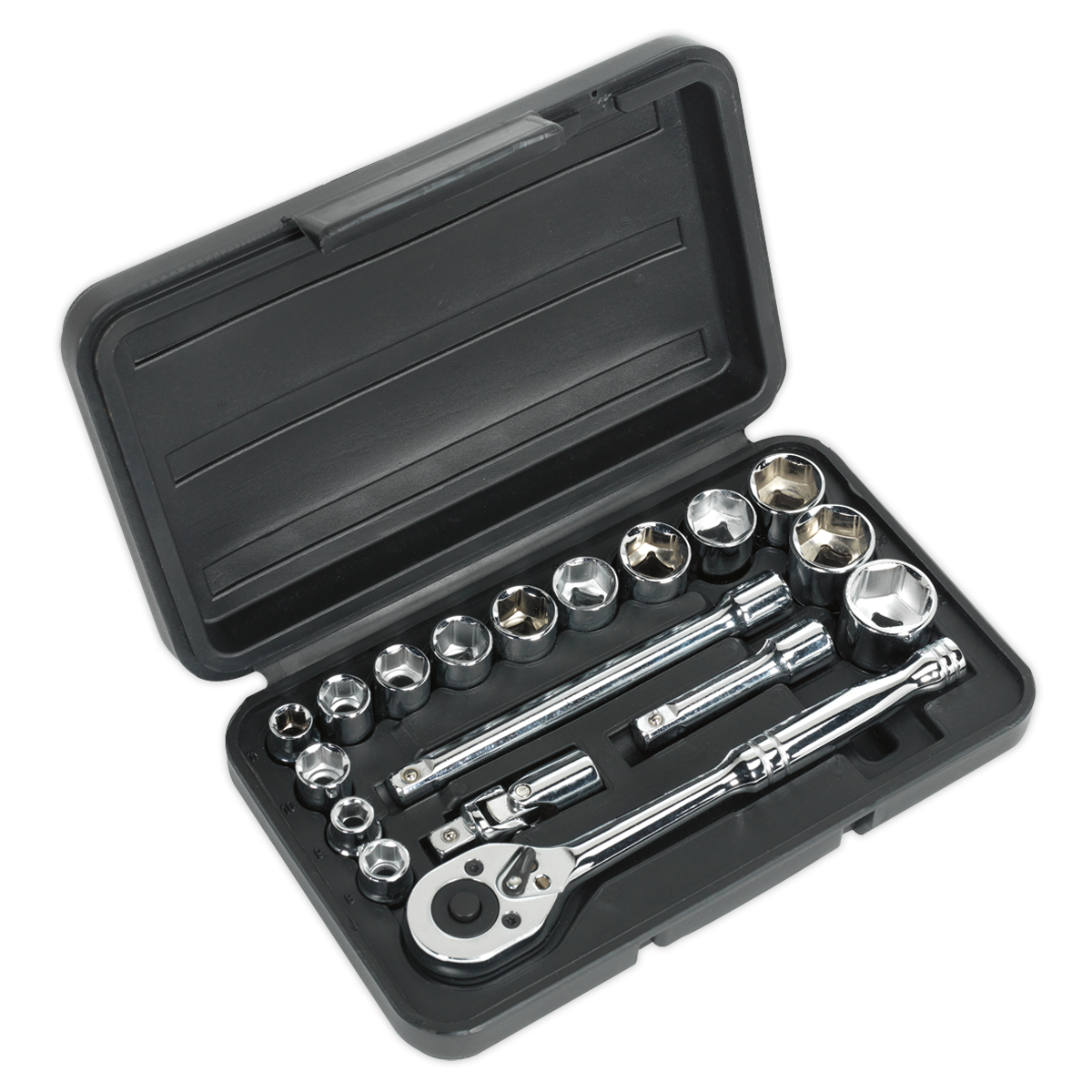 SEALEY - S0911 Socket Set 18pc 3/8"Sq Drive 6pt WallDrive® Metric