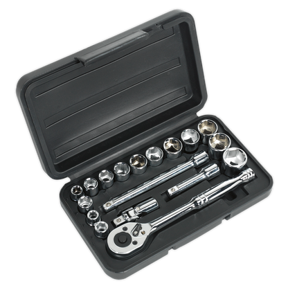SEALEY - S0911 Socket Set 18pc 3/8"Sq Drive 6pt WallDrive® Metric