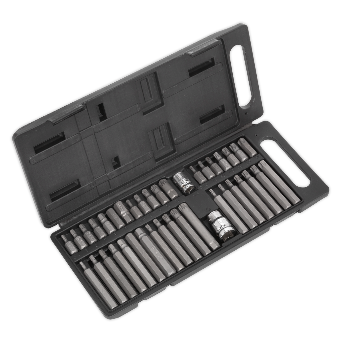 SEALEY - S0982 TRX-Star/Hex/Spline Bit Set 40pc 3/8" & 1/2"Sq Drive