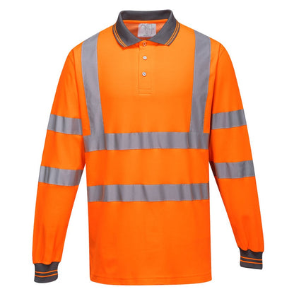 Portwest S271ORRXXL -  sz 2XL Long Sleeved Cotton Comfort Polo - Orange
