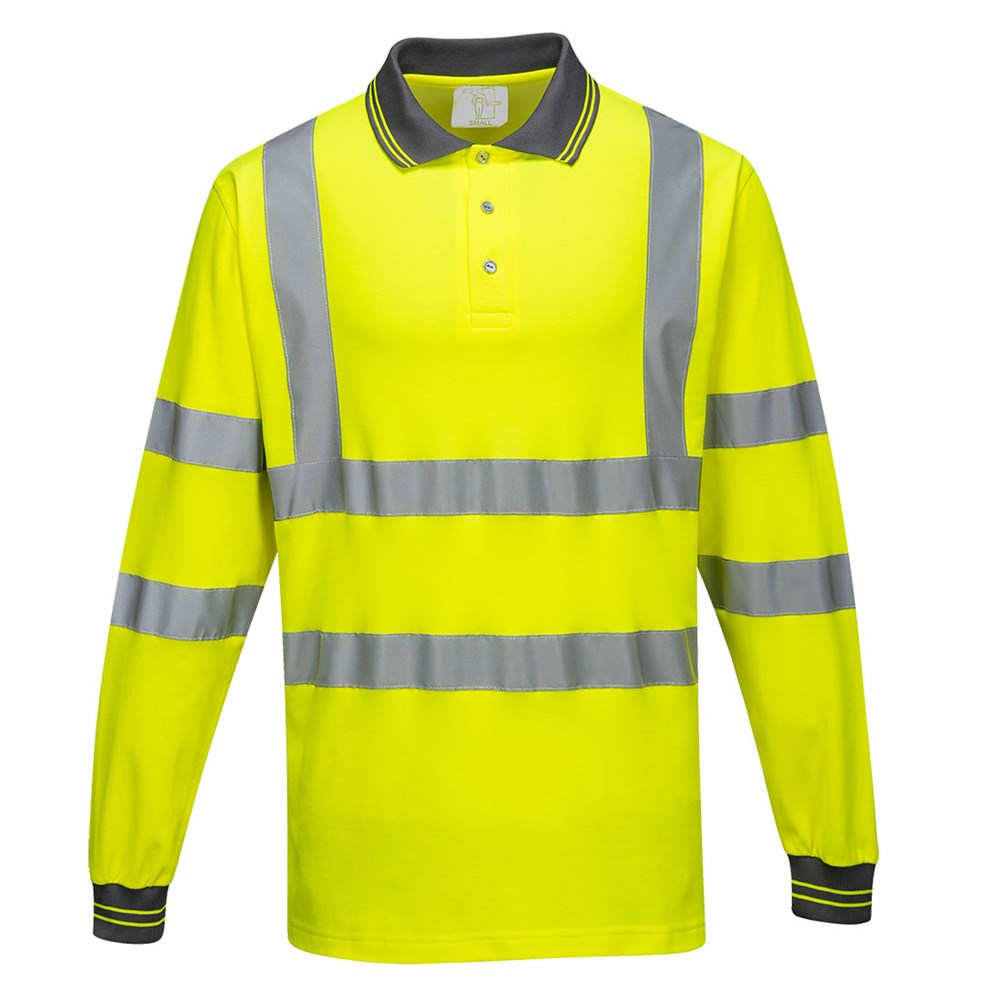 Portwest S271YERXL -  sz XL Long Sleeved Cotton Comfort Polo - Yellow