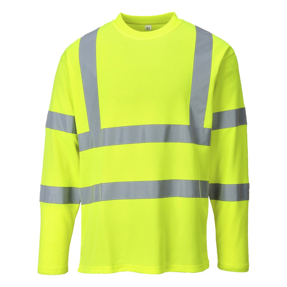 Portwest S278YERM -  sz M Hi-Vis Long Sleeved T-Shirt - S278 Yellow