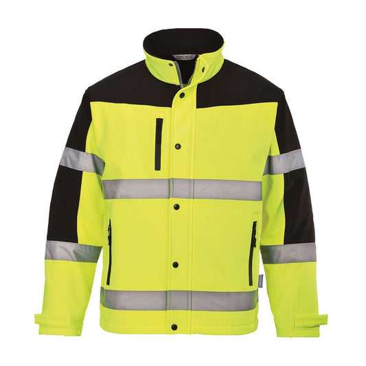 Portwest S429YERL -  sz L Two Tone Softshell Jacket (3L) - Yellow
