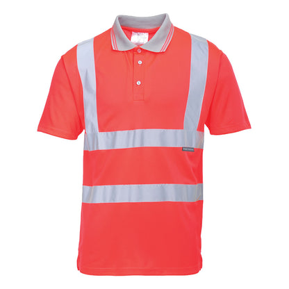 Portwest S477 - Red Sz 3XL Hi-Vis Short Sleeve Polo Shirt Reflective
