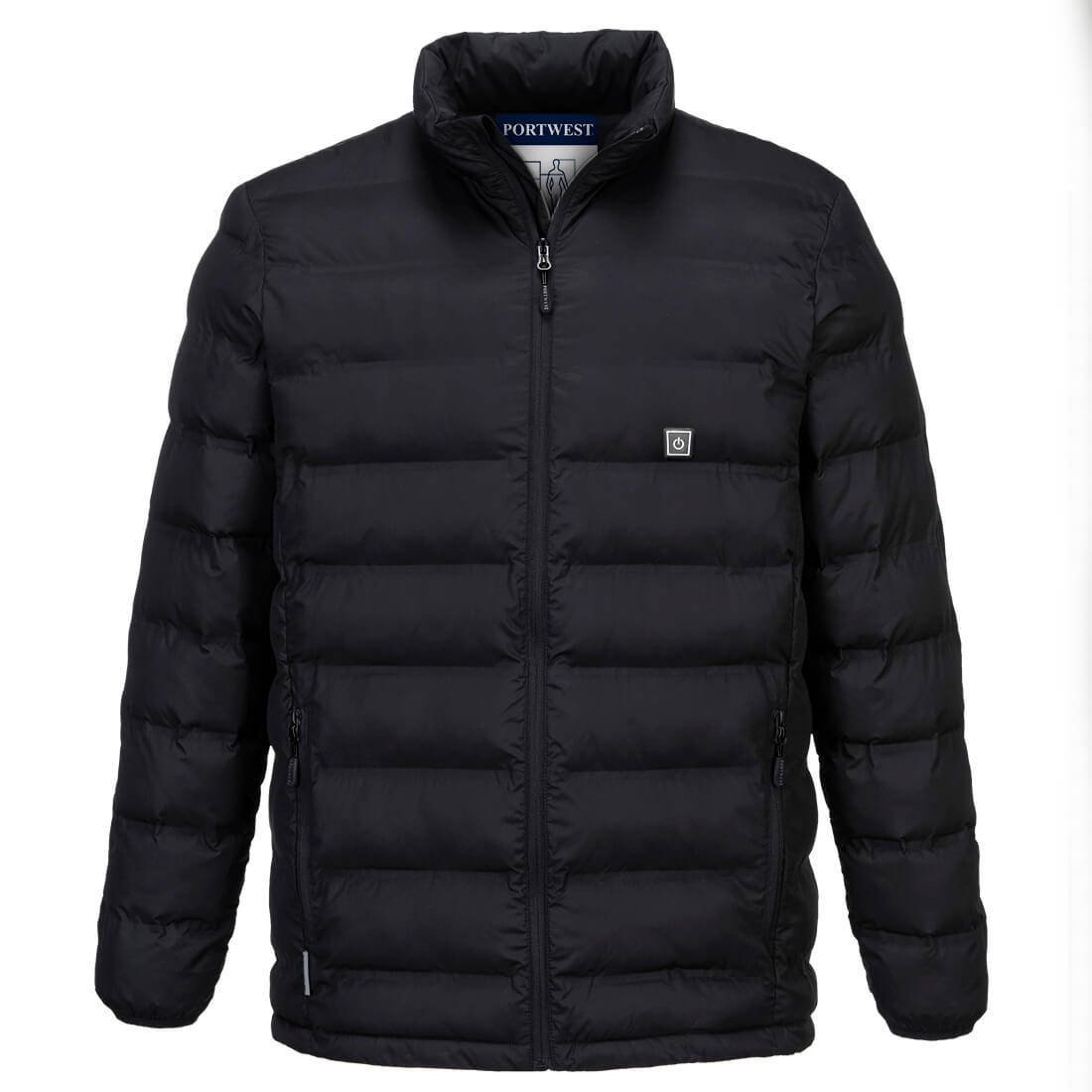 Portwest S547 - Black  S Ultrasonic Heated Tunnel Jacket Coat