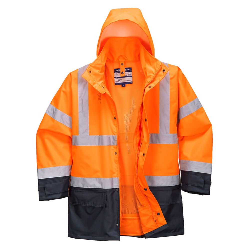 Portwest S768ONRXXXL -  sz 3XL Hi-Vis Executive 5-in-1 Jacket - Orange/Navy