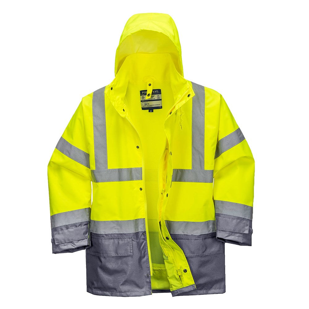 Portwest S768YGYS -  sz S Hi-Vis Executive 5-in-1 Jacket - Yellow/Grey