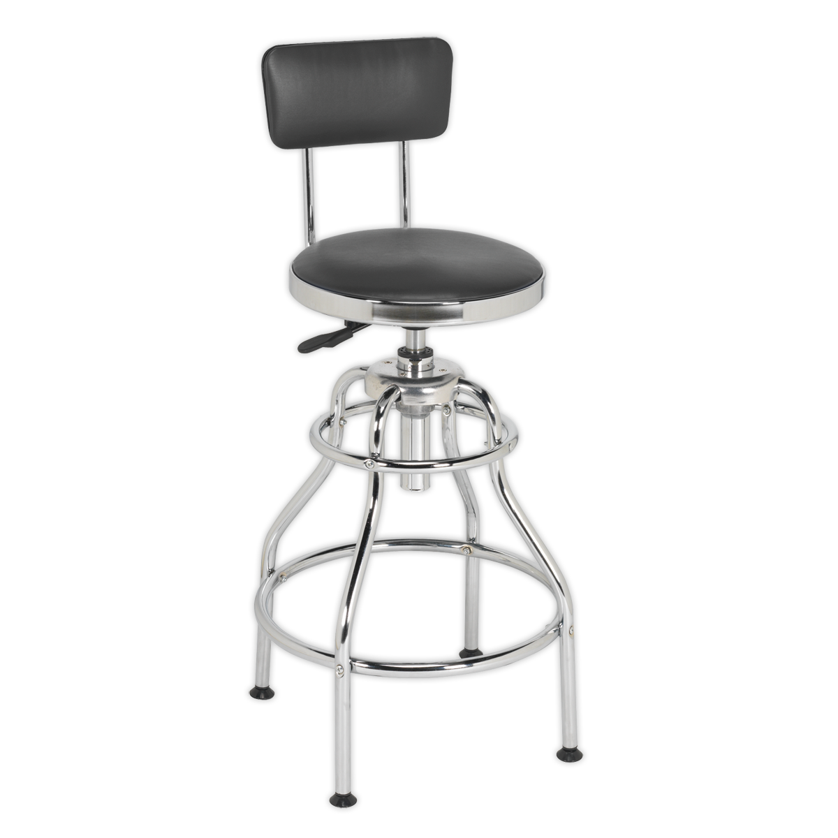 SEALEY - SCR14 Workshop Stool Pneumatic with Adjustable Height Swivel Seat & Back Rest