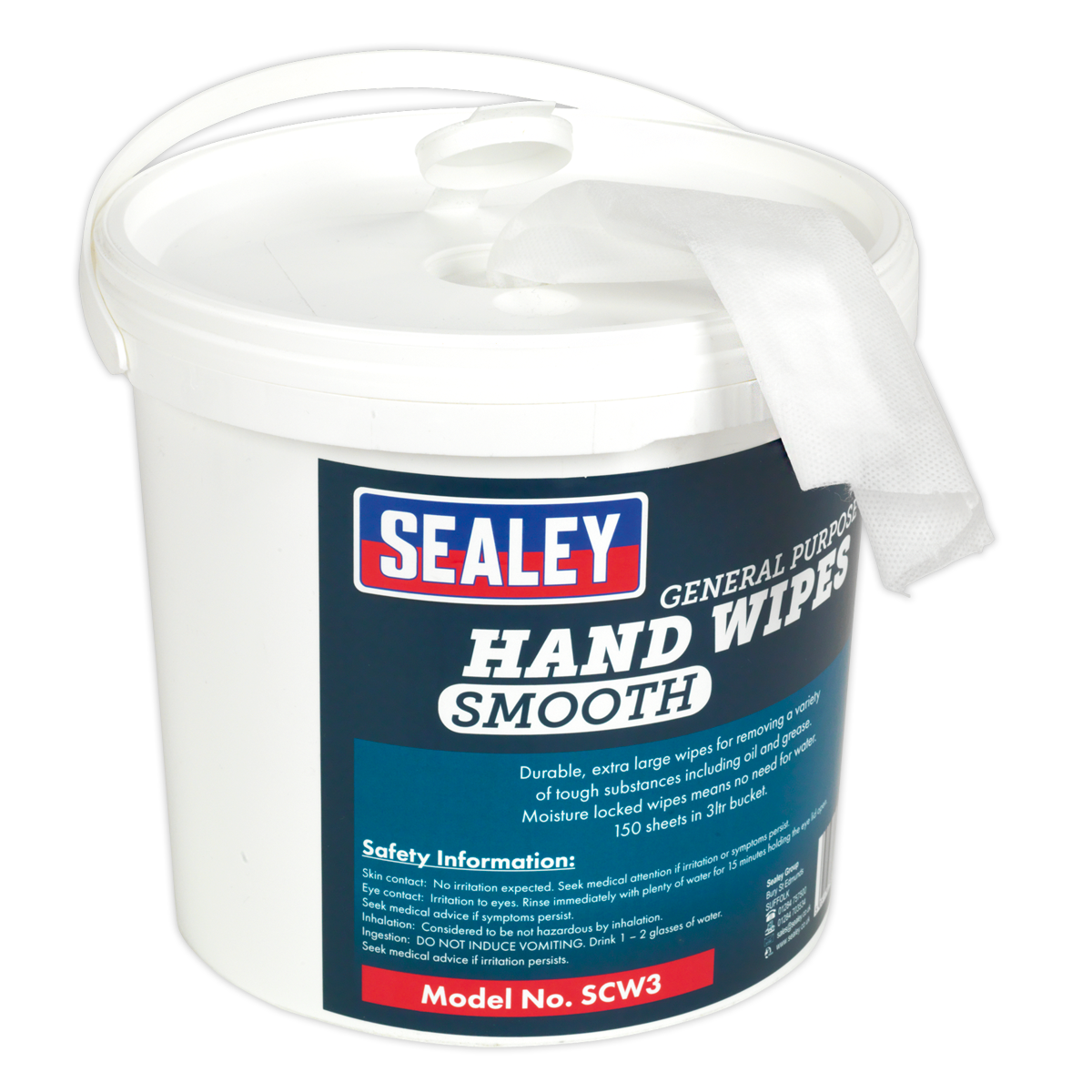 SEALEY - SCW3 Hand Wipes Bucket - Pack of 150