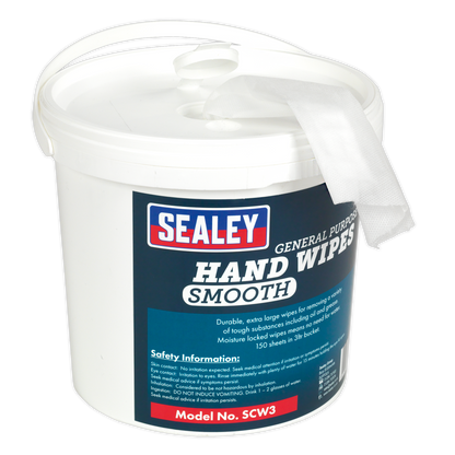 SEALEY - SCW3 Hand Wipes Bucket - Pack of 150