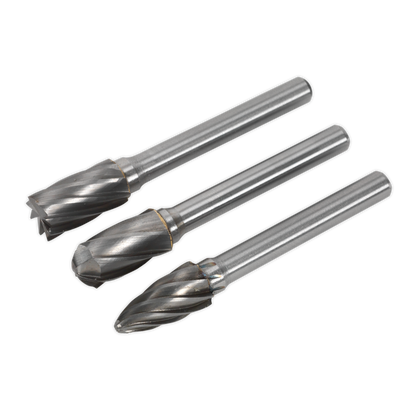 SEALEY - SDBCK3 Tungsten Carbide Rotary Burr Set 3pc Ripper/Coarse