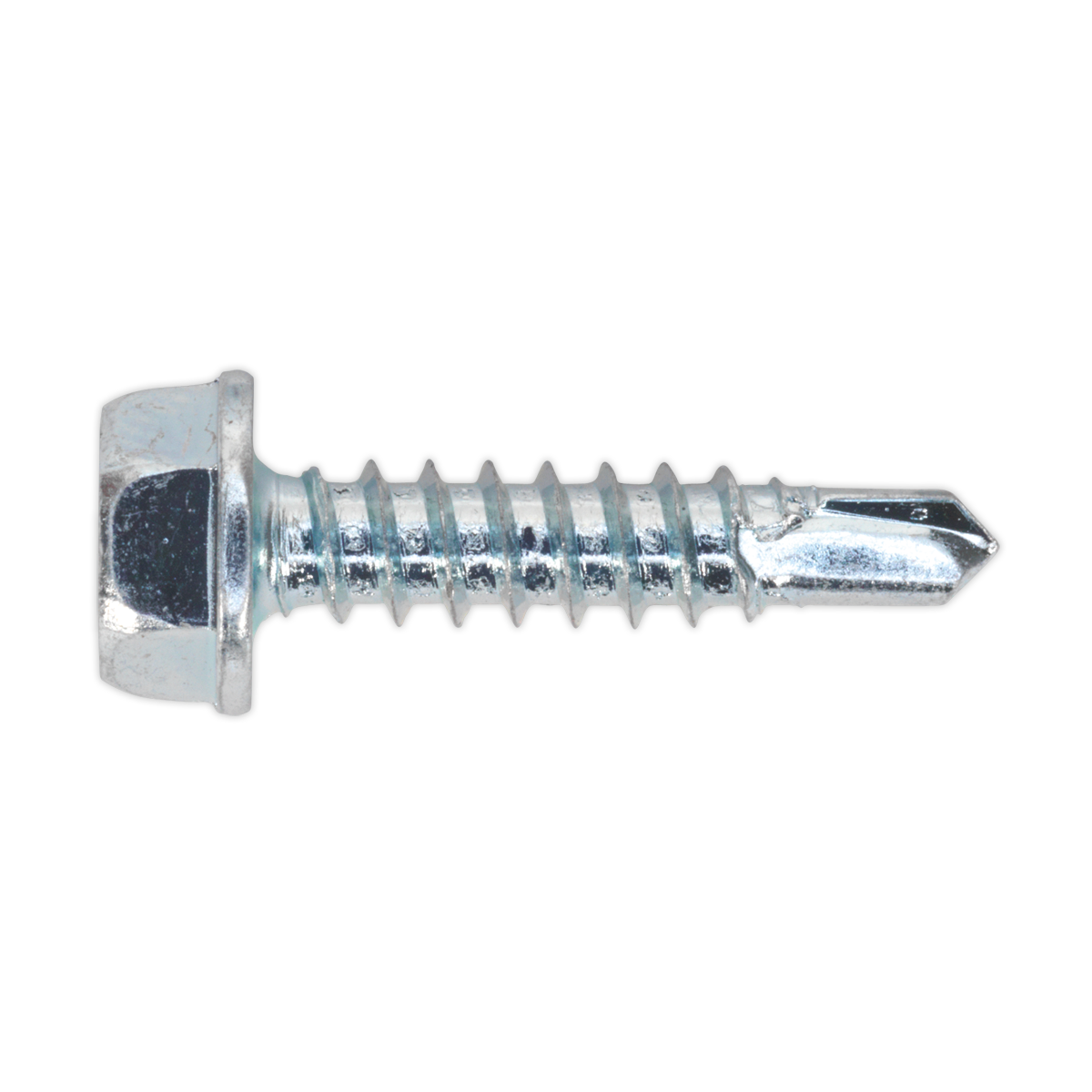 SEALEY - SDHX4219 Self Drilling Screw 4.2 x 19mm Hex Head Zinc Pack of 100