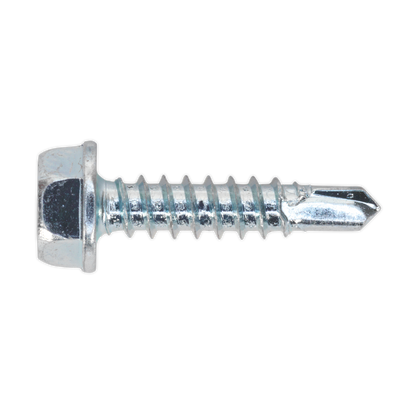 SEALEY - SDHX4219 Self Drilling Screw 4.2 x 19mm Hex Head Zinc Pack of 100