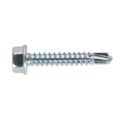 SEALEY - SDHX4225 Self Drilling Screw 4.2 x 25mm Hex Head Zinc Pack of 100
