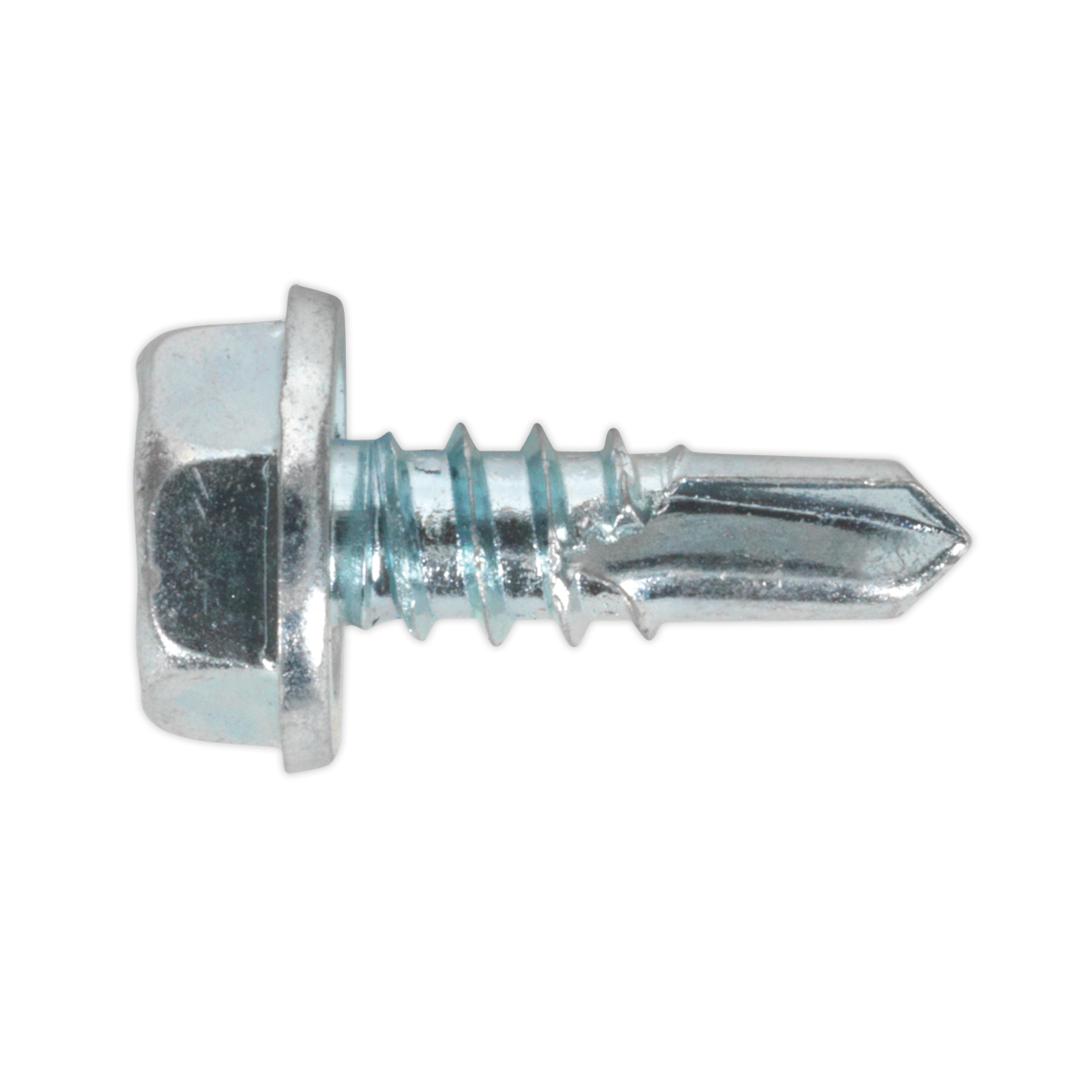 SEALEY - SDHX4813 Self Drilling Screw 4.8 x 13mm Hex Head Zinc Pack of 100