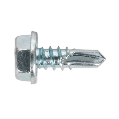 SEALEY - SDHX4813 Self Drilling Screw 4.8 x 13mm Hex Head Zinc Pack of 100