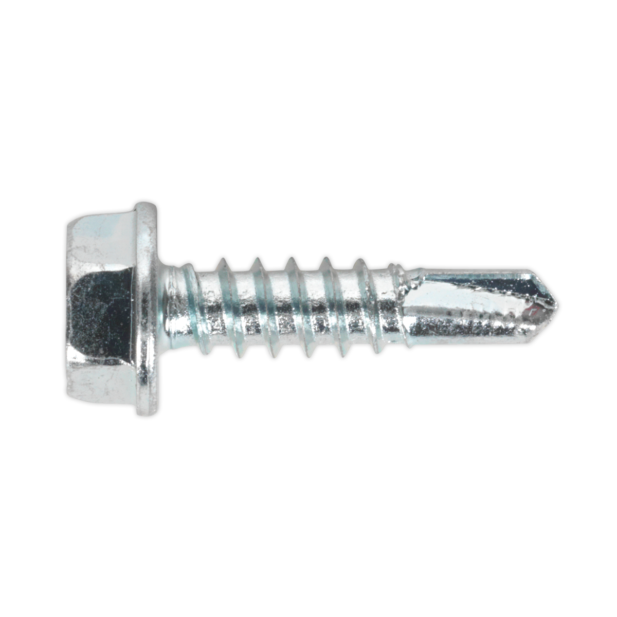SEALEY - SDHX4819 Self Drilling Screw 4.8 x 19mm Hex Head Zinc Pack of 100