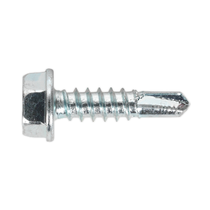 SEALEY - SDHX4819 Self Drilling Screw 4.8 x 19mm Hex Head Zinc Pack of 100