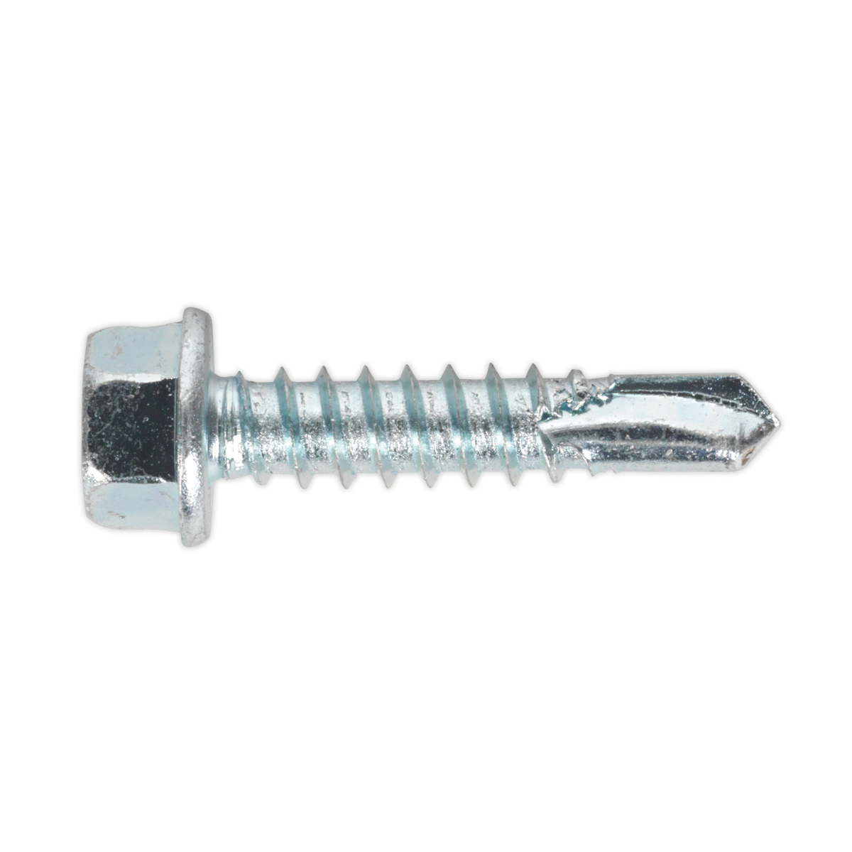 SEALEY - SDHX5525 Self Drilling Screw 5.5 x 25mm Hex Head Zinc Pack of 100