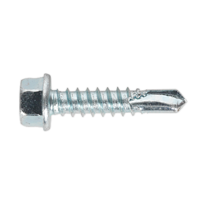 SEALEY - SDHX5525 Self Drilling Screw 5.5 x 25mm Hex Head Zinc Pack of 100