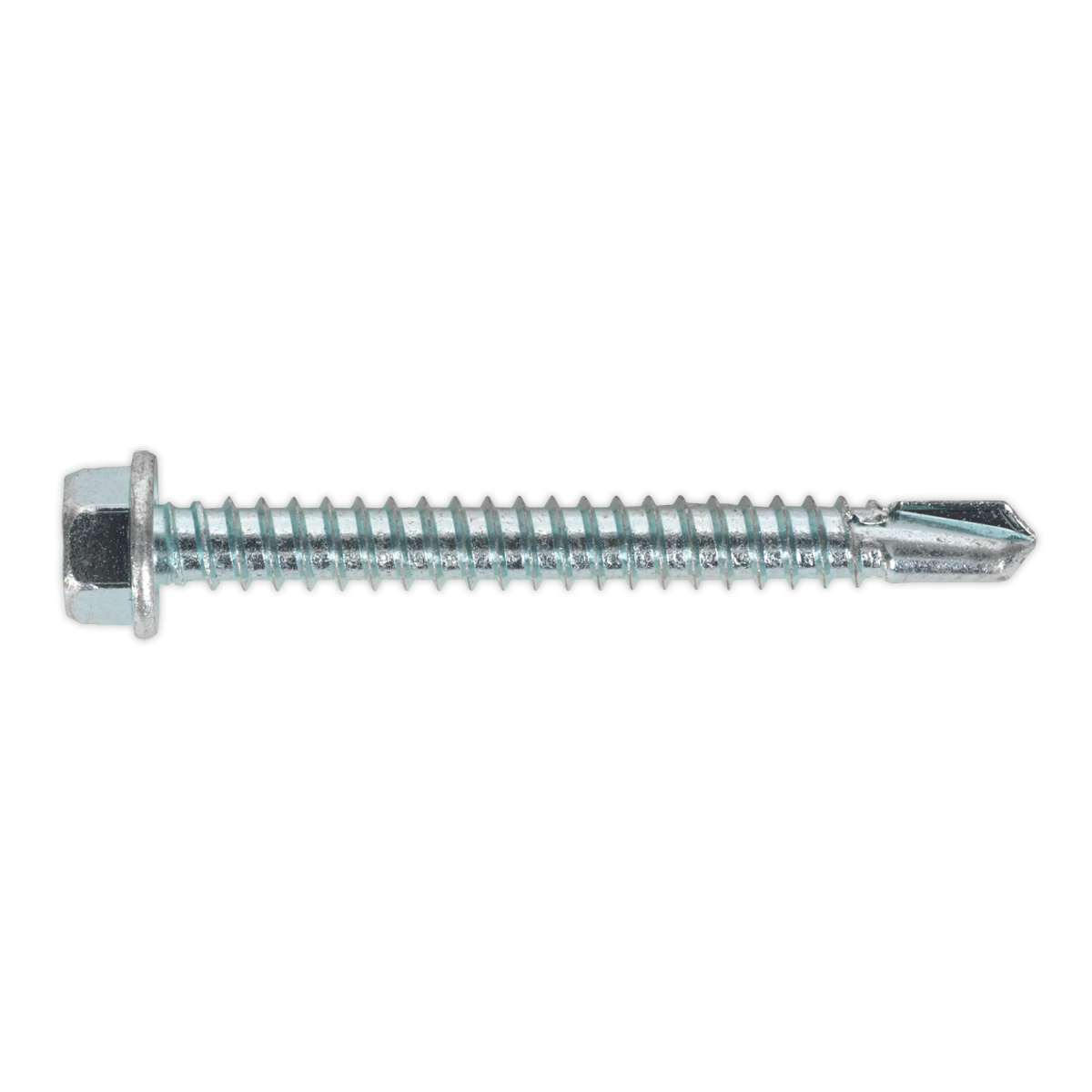 SEALEY - SDHX5550 Self Drilling Screw 5.5 x 50mm Hex Head Zinc Pack of 100