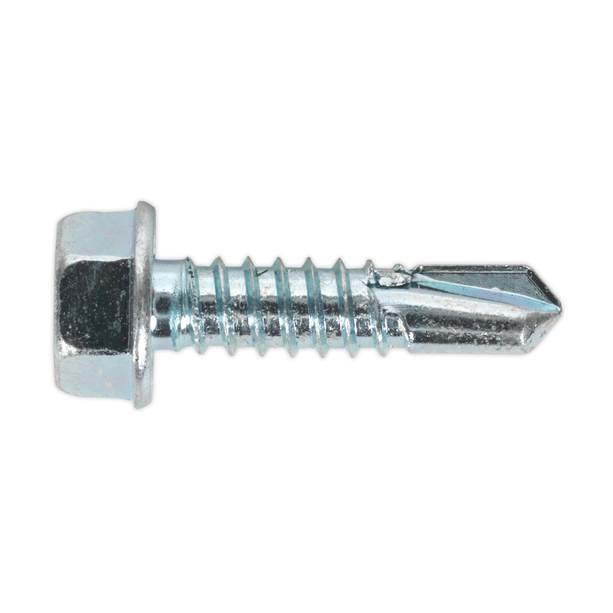 SEALEY - SDHX6325 Self Drilling Screw 6.3 x 25mm Hex Head Zinc Pack of 100
