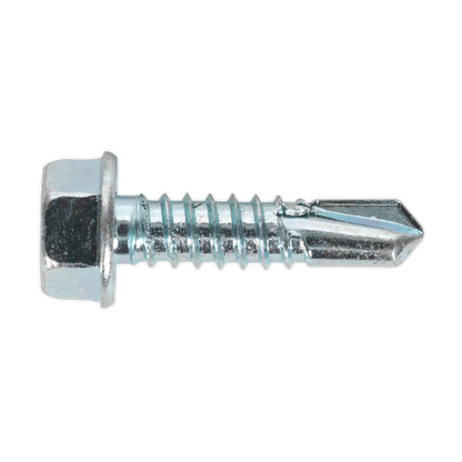 SEALEY - SDHX6325 Self Drilling Screw 6.3 x 25mm Hex Head Zinc Pack of 100