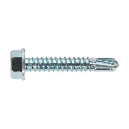 SEALEY - SDHX6338 Self Drilling Screw 6.3 x 38mm Hex Head Zinc Pack of 100