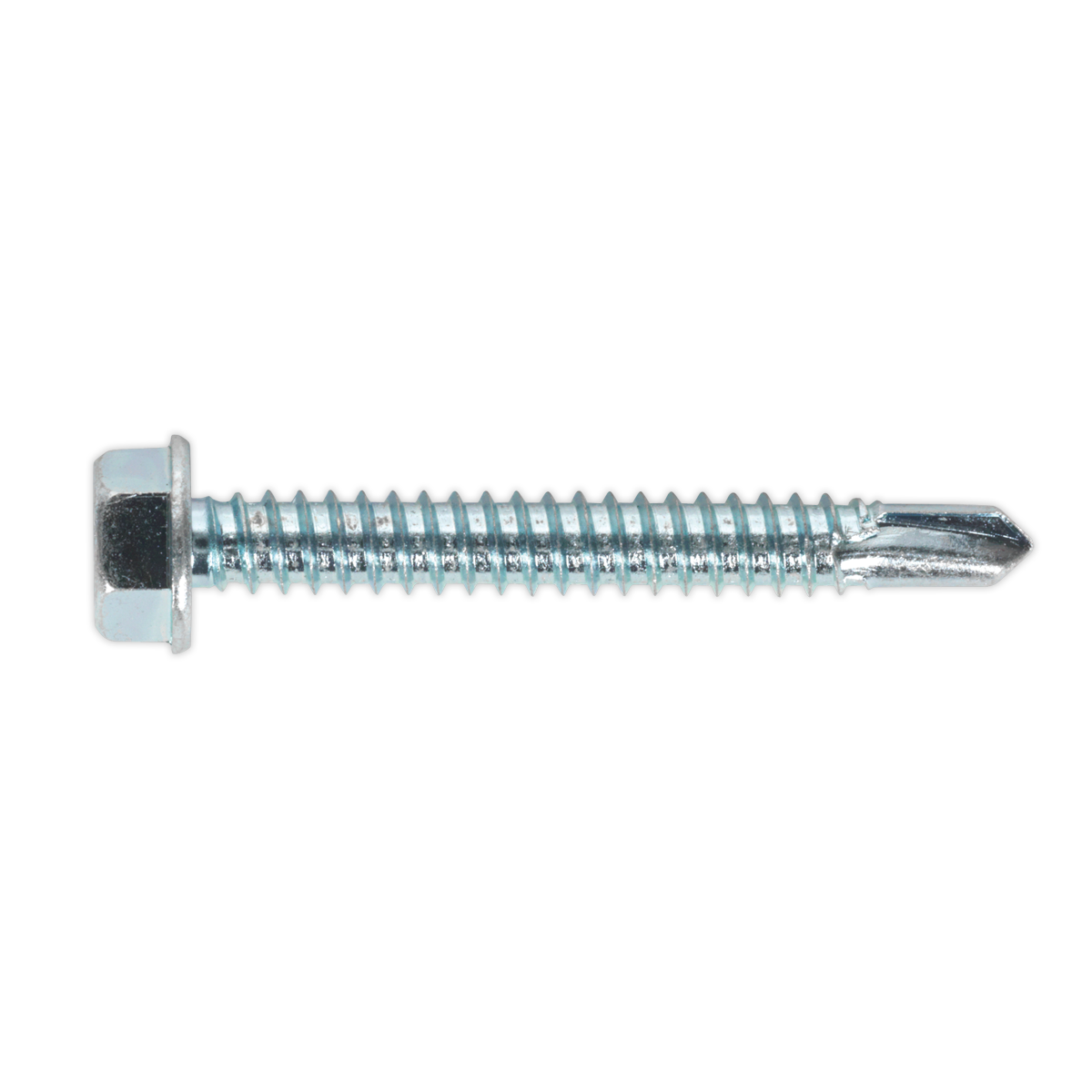 SEALEY - SDHX6350 Self Drilling Screw 6.3 x 50mm Hex Head Zinc Pack of 100