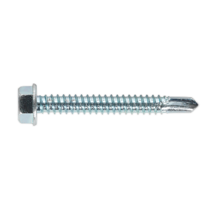 SEALEY - SDHX6350 Self Drilling Screw 6.3 x 50mm Hex Head Zinc Pack of 100
