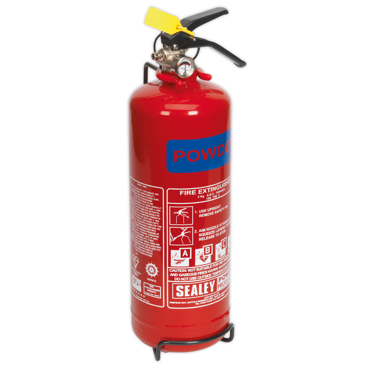 SEALEY - SDPE02 Fire Extinguisher 2kg Dry Powder