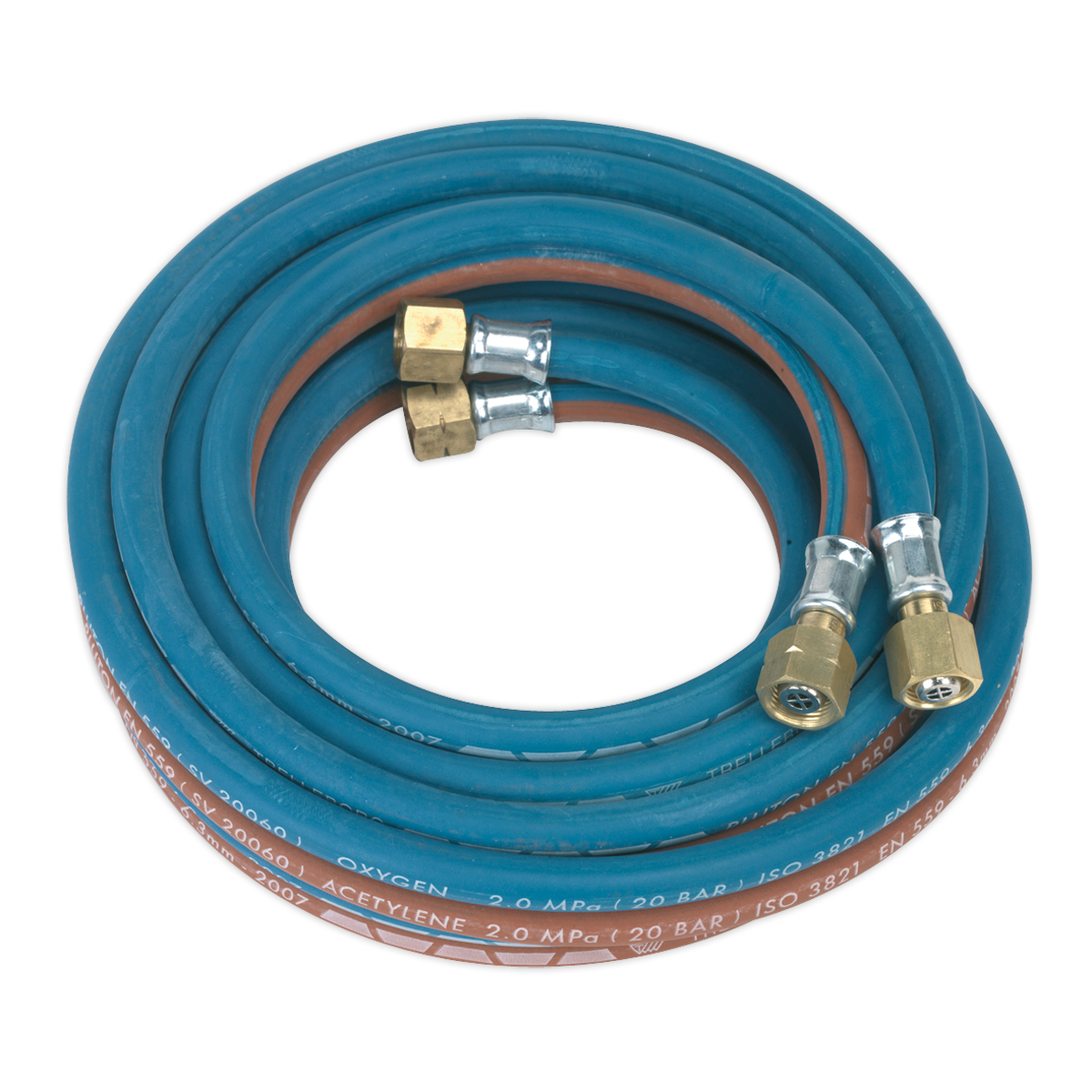 SEALEY - SGA5 Twin Rubber Hose Set Oxyacetylene 5m