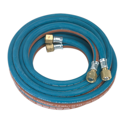 SEALEY - SGA5 Twin Rubber Hose Set Oxyacetylene 5m