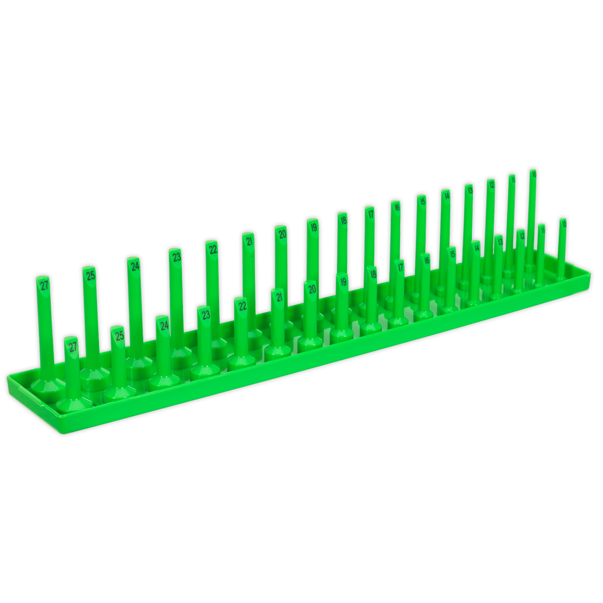 SEALEY - SH1217HV Socket Holder 1/2"Sq Drive 10-27mm Hi-Vis Green