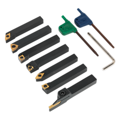 SEALEY - SM3025CS6 Indexable 10mm Lathe Turning Tool Set 7pc