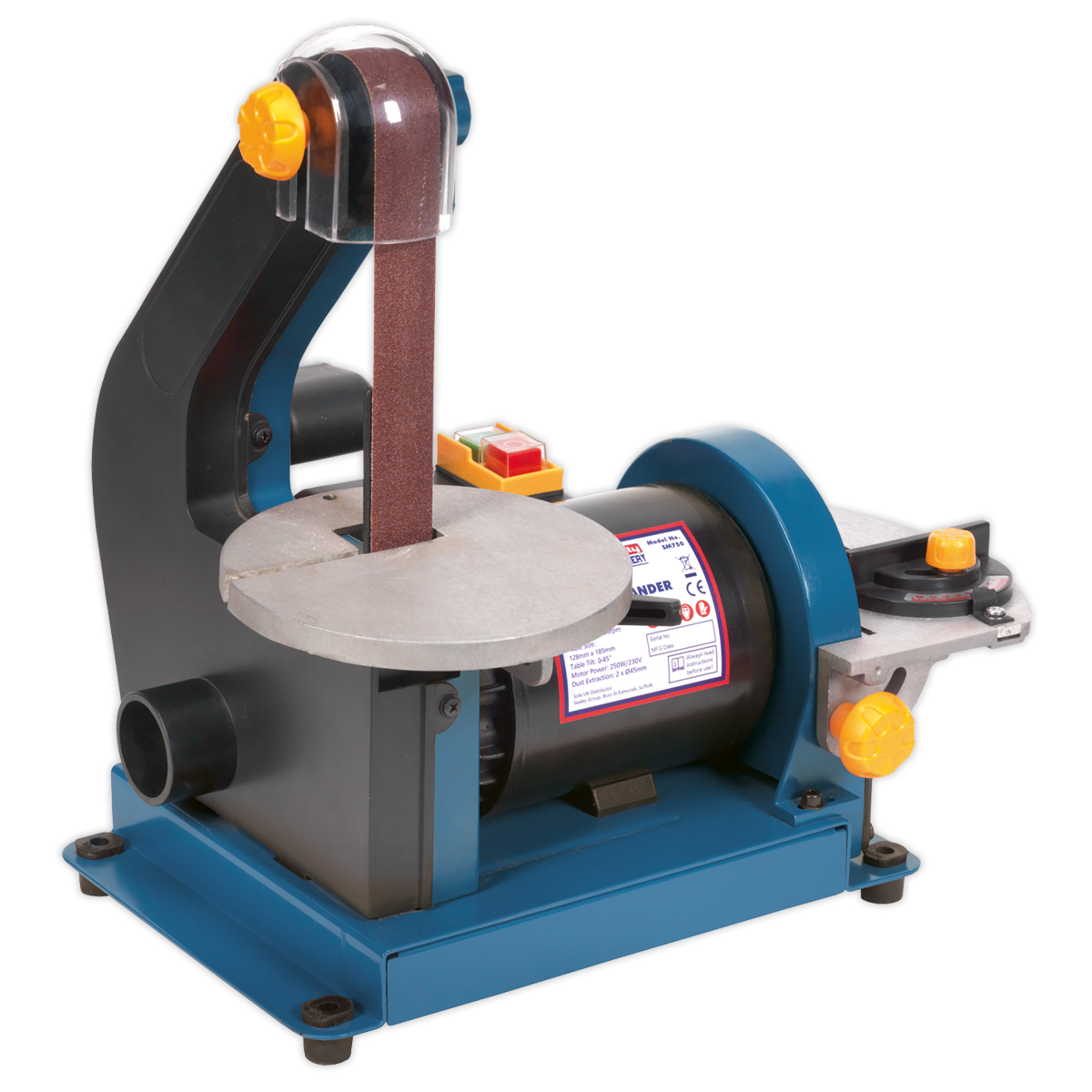 SEALEY - SM750 Belt/Disc Sander 25 x 762mm/Ø125mm 250W/230V