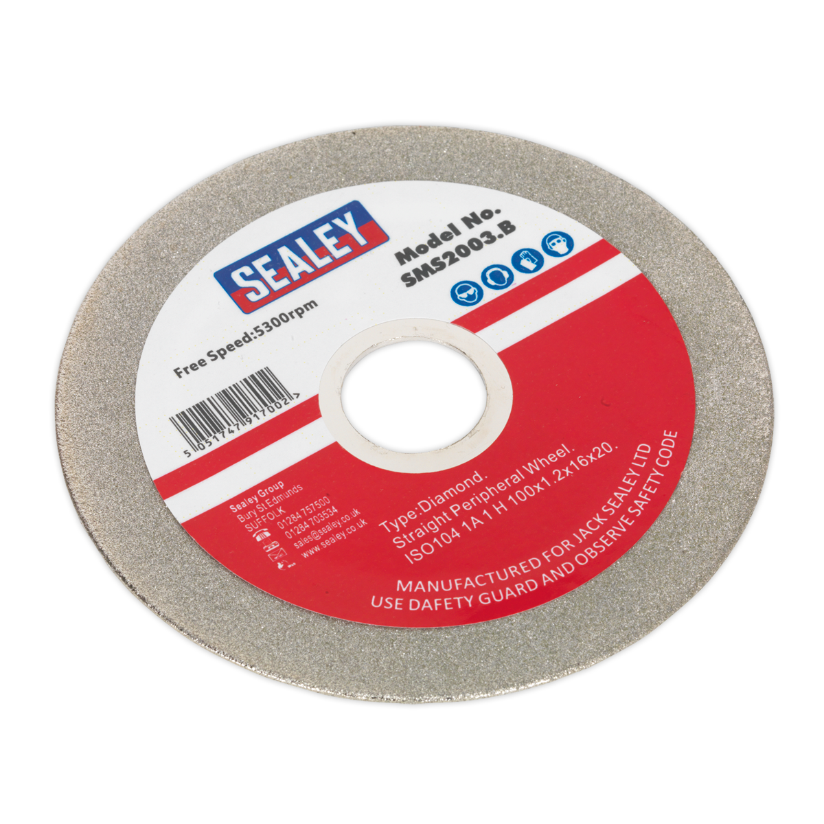 SEALEY - SMS2003.B Grinding Disc Diamond Coated 100mm for SMS2003