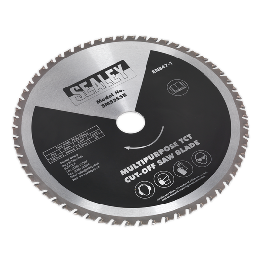 SEALEY - SMS255B Multipurpose Cut-Off Saw Blade Ø250 x 2.4mm/Ø30mm 60tpu