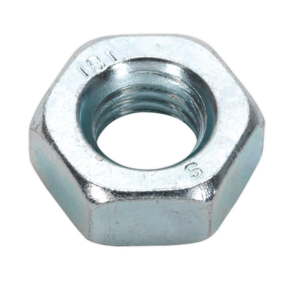 SEALEY - SN10 Steel Nut DIN 934 - M10 Zinc Pack of 100
