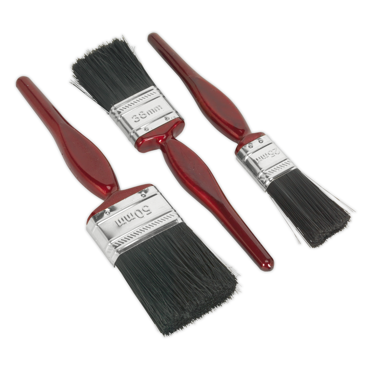 SEALEY - SPBS3 Pure Bristle Paint Brush Set 3pc