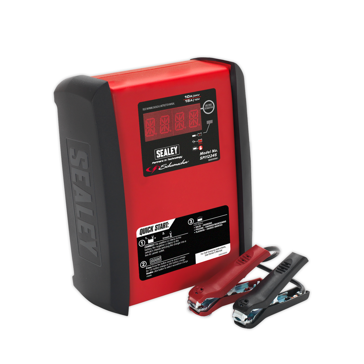 SEALEY - SPI1224S Schumacher® Intelligent Speed Charge Battery Charger 12V 15A/24V 10A