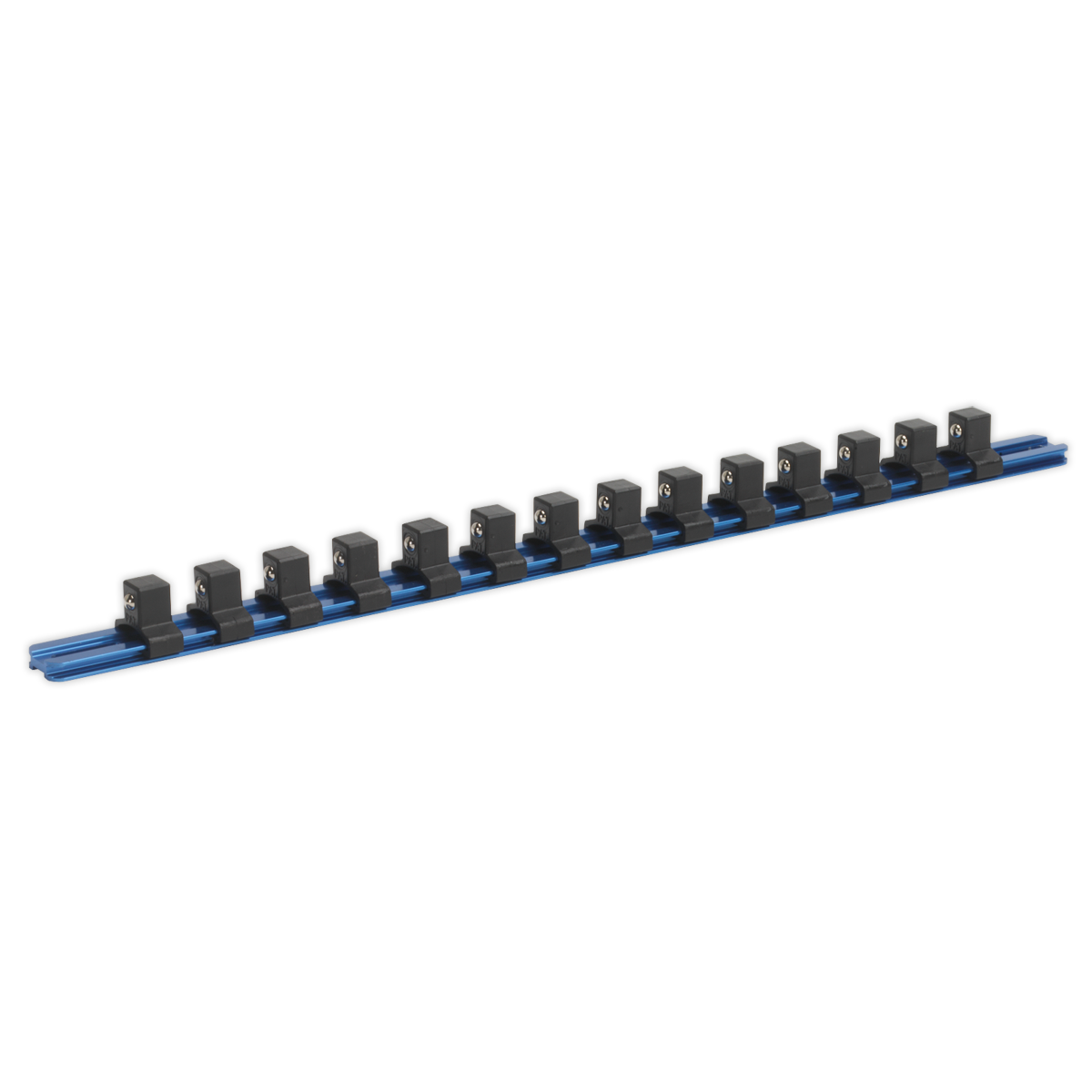 SEALEY - SR1214 Socket Retaining Rail with 14 Clips Aluminium 1/2"Sq Drive