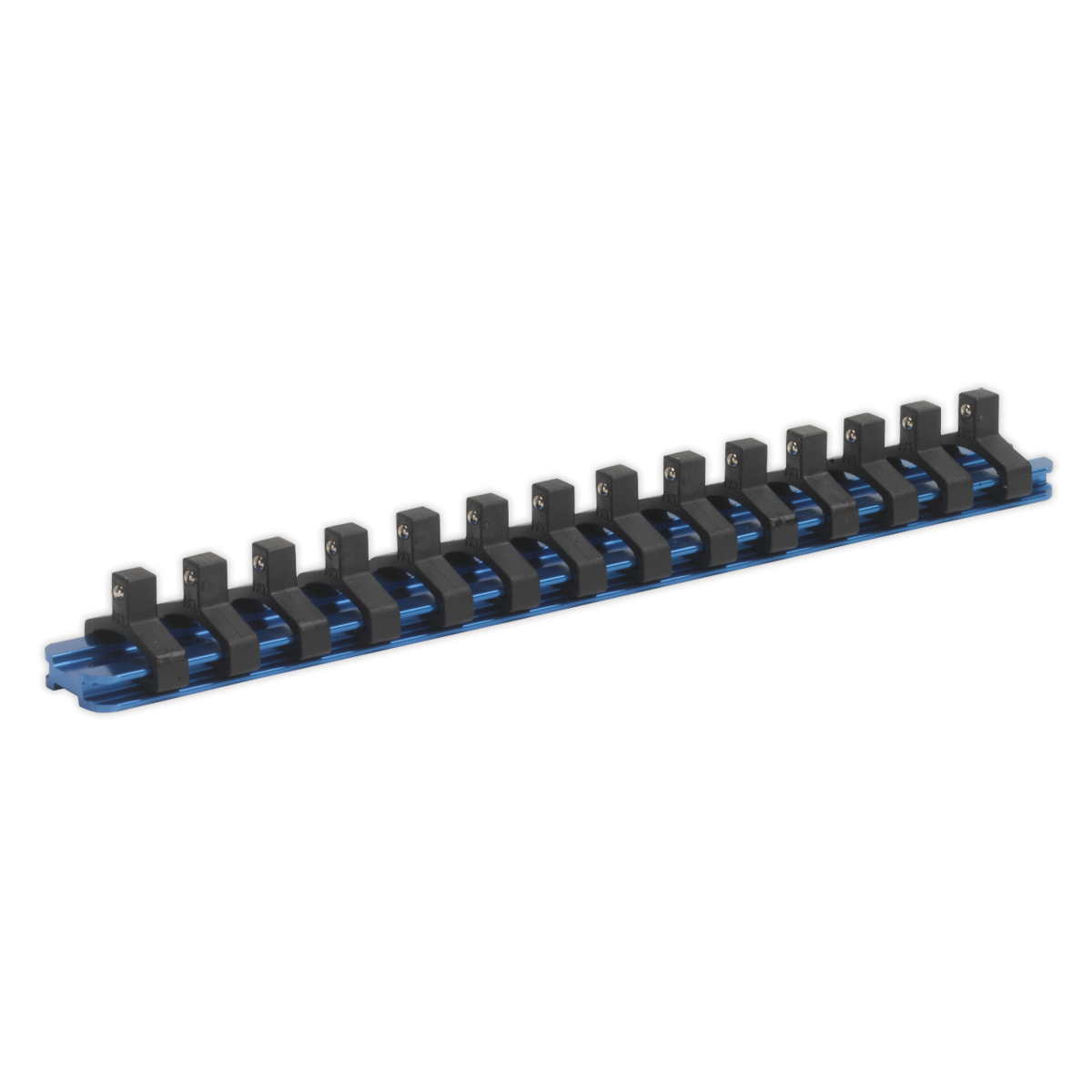 SEALEY - SR1414 Socket Retaining Rail with 14 Clips Aluminium 1/4"Sq Drive