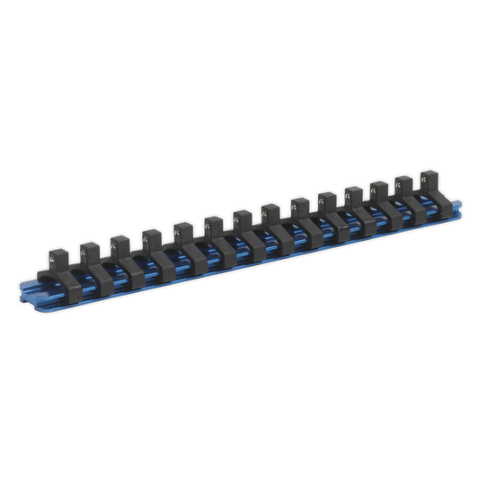 SEALEY - SR1414 Socket Retaining Rail with 14 Clips Aluminium 1/4"Sq Drive