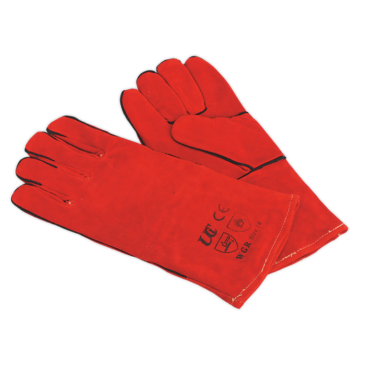 SEALEY - SSP141 Leather Welding Gauntlets Lined Pair